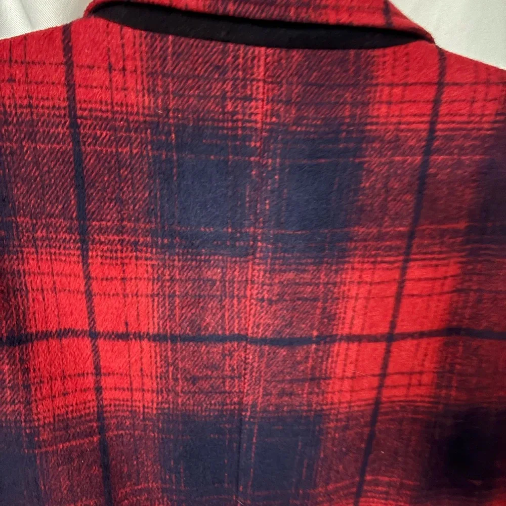 Red and Black Plaid Coat no size no label